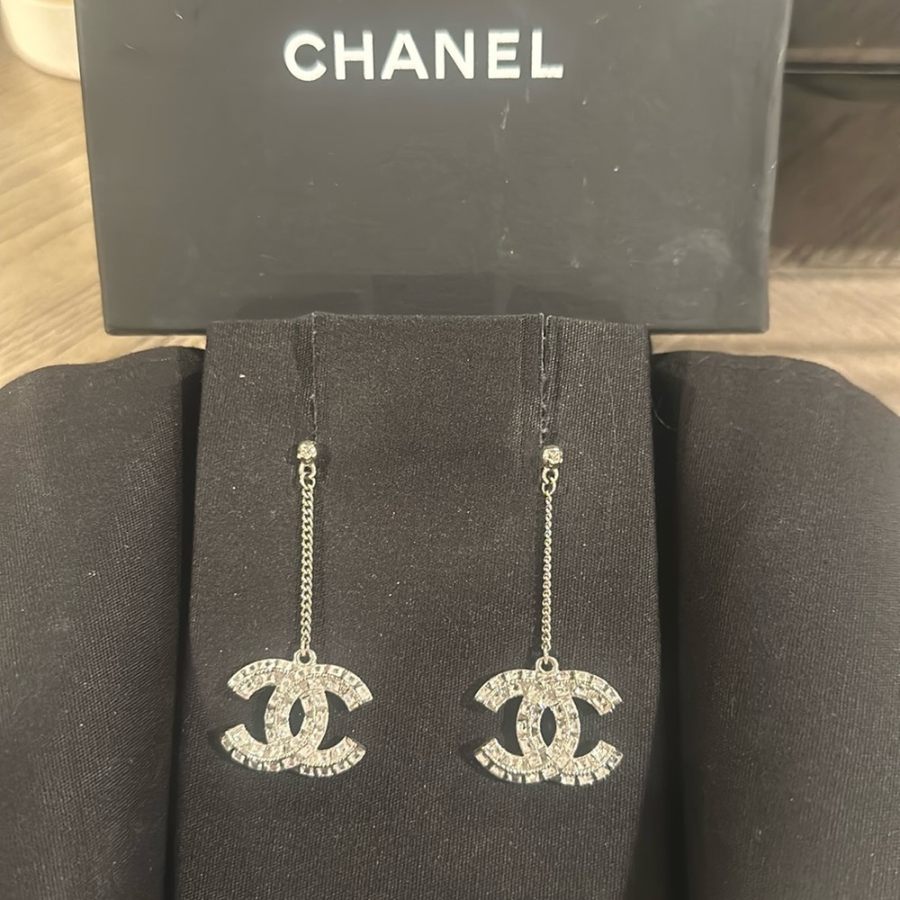 Chanel classic crystal earrings